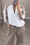 Women's Casual Contrast Pants Suit