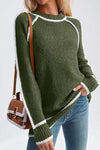 Women's Fashion Thick Loose Pullover Colorblock Sweater