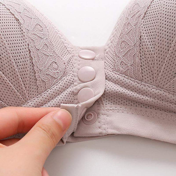 Women's Breathable Lace Buttoned Bra