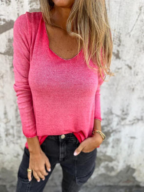 Casual V-neck Thin Top