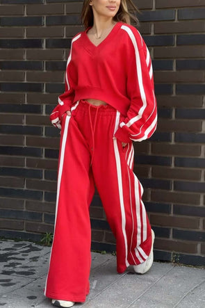 Women's Casual Sports Contrast Color Suit