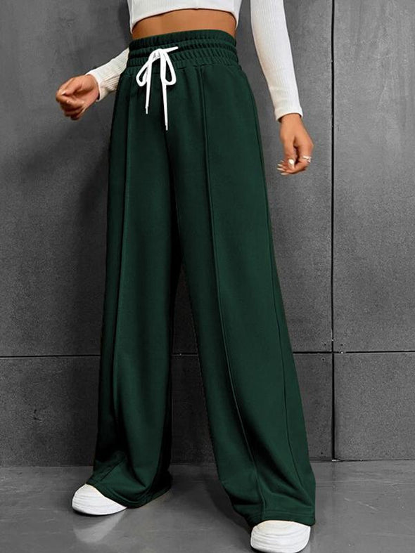 Casual, Comfortable and Loose High-waisted Drawstring Wide-leg Sweatpants