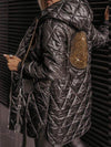 Women's Hooded Long-sleeved Diamond-patterned Casual Cotton Coat