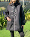 Women's Hooded Zipper Button Casual Coat