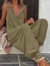 Hooded Sleeveless Trousers Jumpsuit Baggy Pants