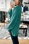 Women's Casual Round Neck Half-button Long-sleeved T-shirt