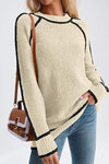 Women's Fashion Thick Loose Pullover Colorblock Sweater