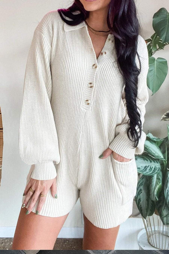 Women's Solid Color Knitted Jumpsuit