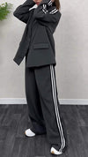 Women's Lapel Striped Casual Suit