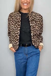 Women's casual leopard print short coat