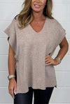 Women's Soft Knit Button Batwing V-Neck Jumper