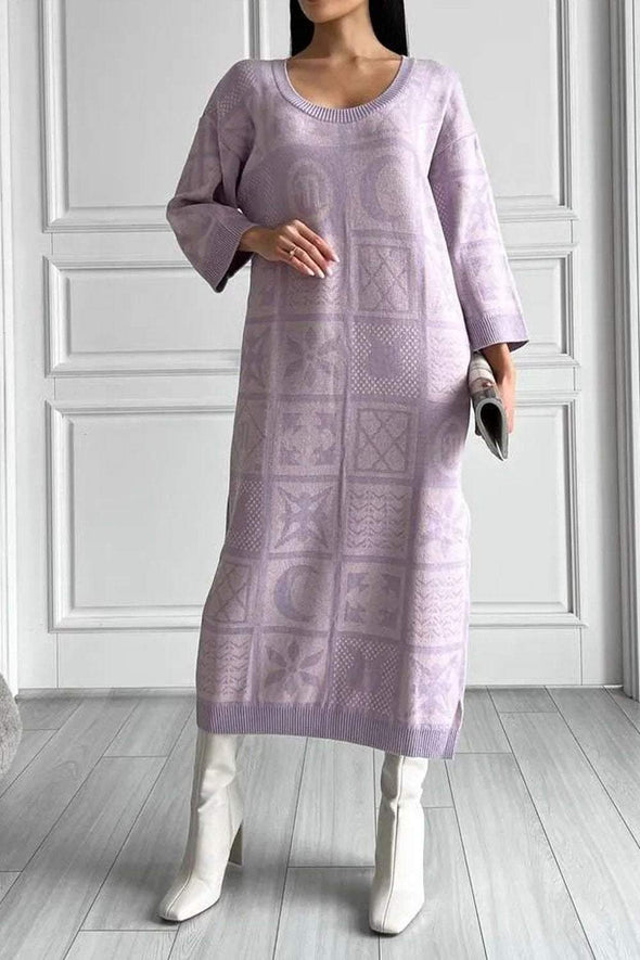 Women's Knitted Pattern Loose Dress