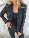 Women's Lapel Lace Hollow Suit Jacket