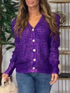 Women's V-neck Long-sleeved Knitted Cardigan