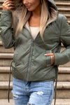 Women's Winter Multi-colored Warm Zipper Hooded Padded Jacket