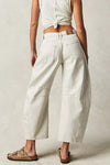 Fashion Casual Women's Loose Wide-leg Pants Mid-low Waist Washed Denim Trousers