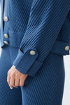 Women's Fashion Casual Solid Color Twill Knit Two-Piece Set