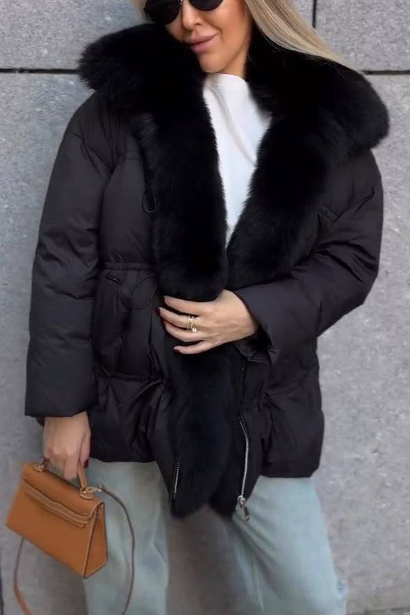 Women's Casual Warm Fur Collar Cotton Coat