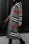 Casual Striped Long Sleeve Sweater Coat