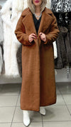 Women's Lapel Faux Fur Warm Casual Long Coat