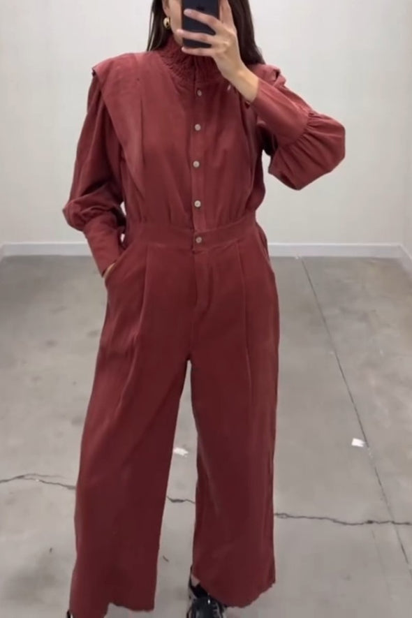 Women's Casual Corduroy Jumpsuit