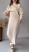 Women's Long-sleeved Pullover and Dress Two-piece Set