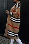 Casual Striped Long Sleeve Sweater Coat