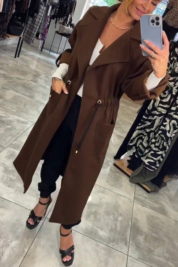 Women's Casual Lapel Long Trench Coat