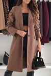 Women's Lapel Woolen Casual Long Coat