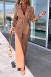 Women's Autumn/winter Binding Solid Color Lapel Suit