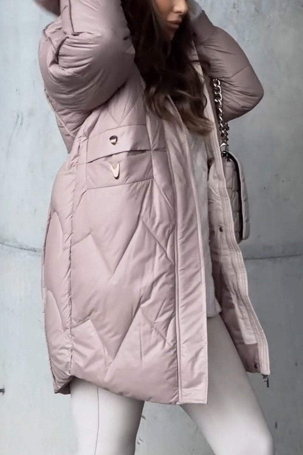 Women's Winter Spring Zipper Hooded Warm Coat