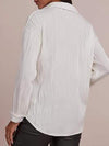 Women's Lapel Textured Fabric Casual Shirt