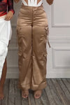 Women's Cool Satin Cargo Bag Pants