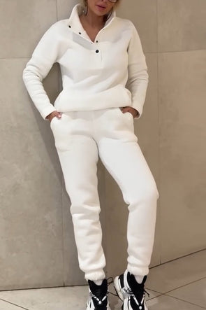 Women's casual half-button sports sweatshirt suit