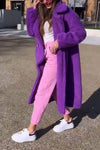 Women's Casual Lapel Long Fleece Coat