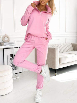 Women's Half-button Long-sleeved Casual Sports Suit