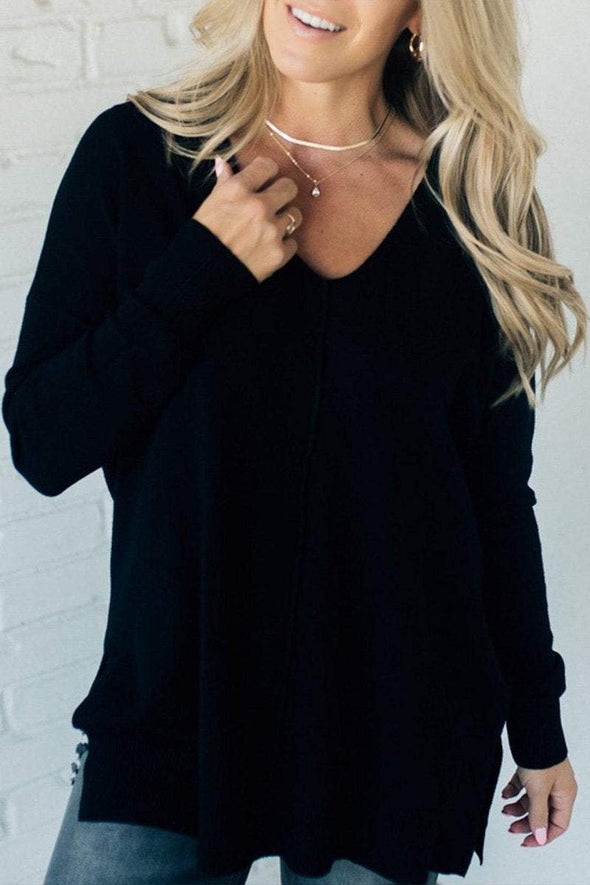 Women's Casual Solid Color Long Sleeve Sweater