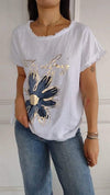 Women's Round Neck Short-sleeved Brushed Casual Printed T-shirt