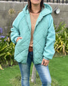 Women's Hooded Fur Patchwork Zipper Casual Cotton Coat