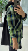 Women's Hooded Plaid Print Comfortable Patchwork Top