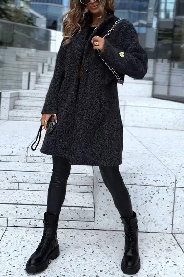 Women's Winter Warm Solid Color Lapel Blazer