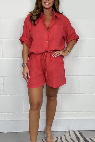 Cheesecloth Shirt & Shorts Co-Ord