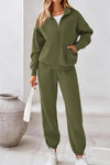 Women's Casual Long Sleeve Zipper Jacket And Sweatpants Suit