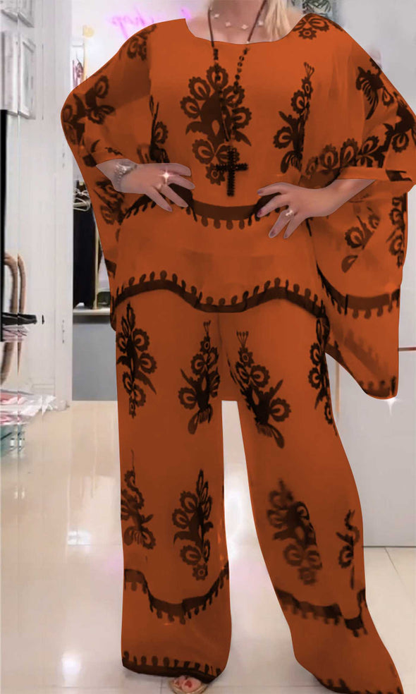 Women's patterned two-piece suit
