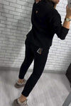 Women's High Collar Half-button Casual Suit