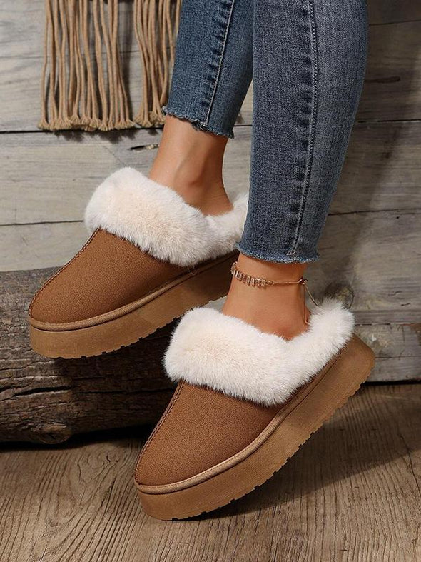 Women's Plush-lined Slip-on Low-cut Comfortable Snow Boots