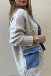 Solid Color Patchwork Long Sleeve Sweater