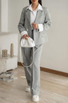 Women's Casual Lapel Solid Color Suit Two Piece Suit