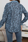 Women's Fashion Leopard Print Button Long Sleeve Jacket