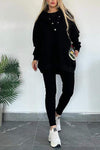 Women's Casual Solid Color Sweatshirt Three-piece Set